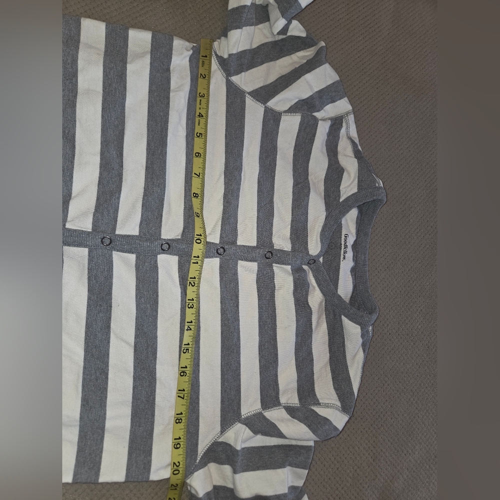 Men's Medium Striped Union Suit Gray & White - Goodfellow & Co™Snap buttons - Picture 4 of 12